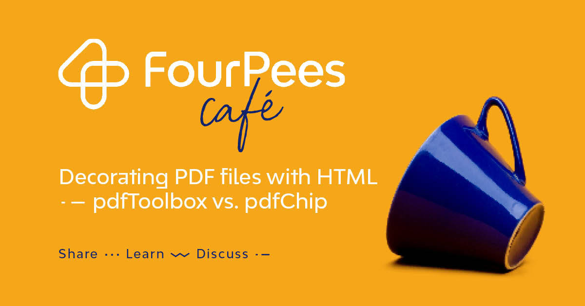 Four Pees Café - Decorating PDF files with HTML – pdfToolbox vs pdfChip