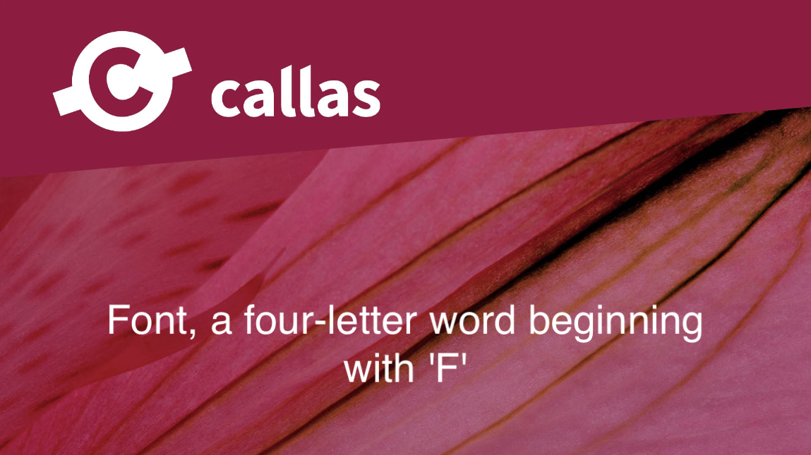 Webinar - Font, a four-letter word beginning with 'F'