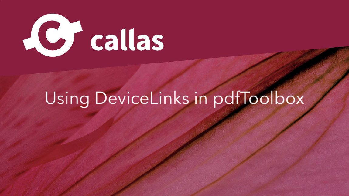 Using DeviceLinks in pdfToolbox